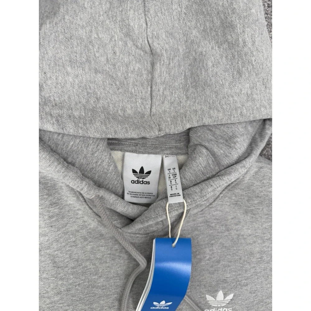 Adidas Originals Essential Hoodie Gray Trefoil Pullover NWT Men's Small IM4525
